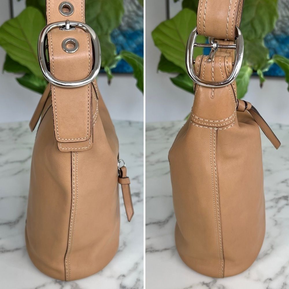 COACH Vintage Y2K Bleecker Duffle Crossbody Shoudler Bag Camel Leather F13353 - Picture 4 of 16